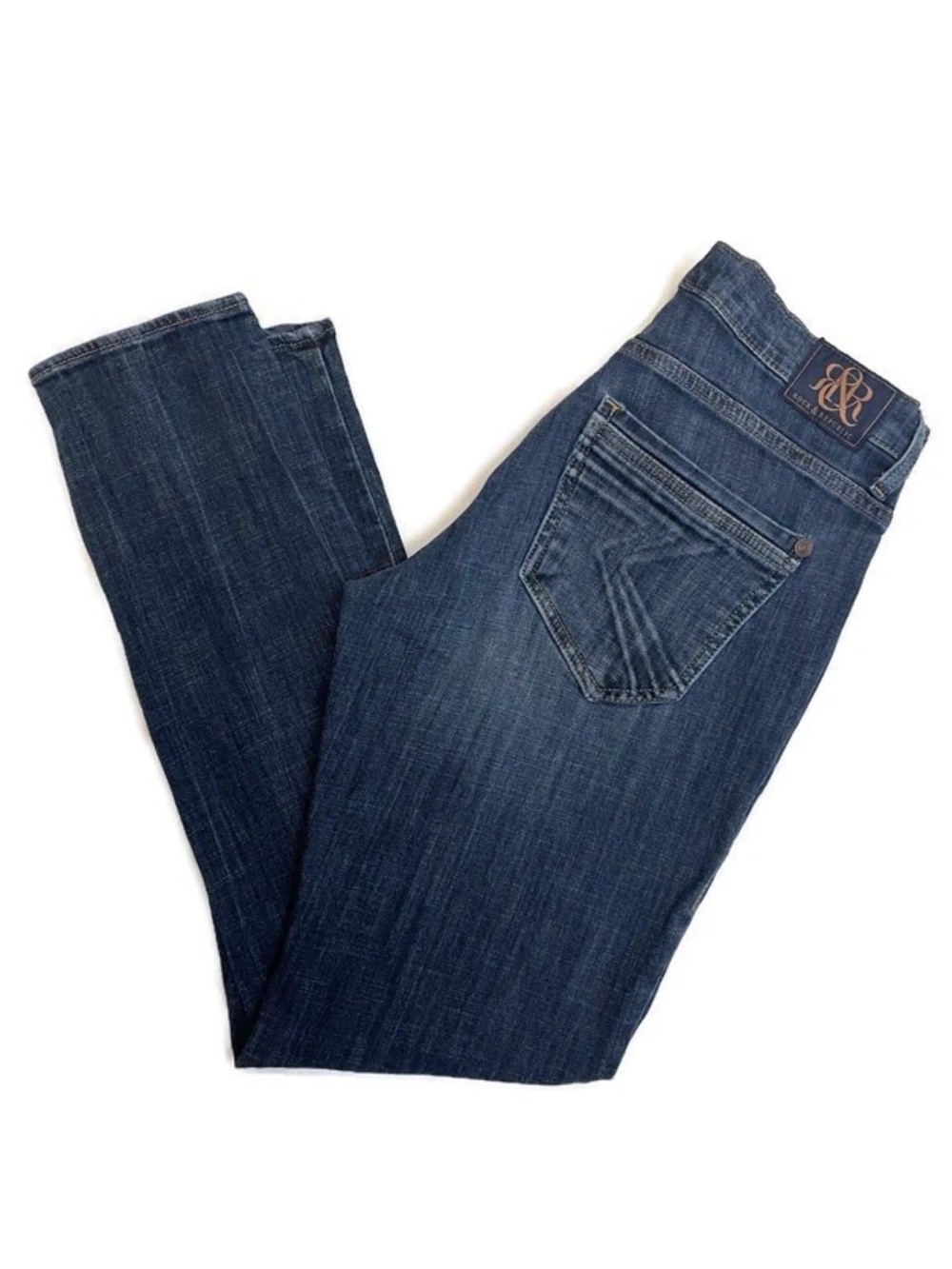 Rock & Republic Womens 8 M Emo Jeans Skinny R011195 Med Wash Low Rise Embossed